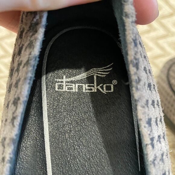 Dansko Debra Houndstooth Grey Suede Loafers - Picture 5 of 8